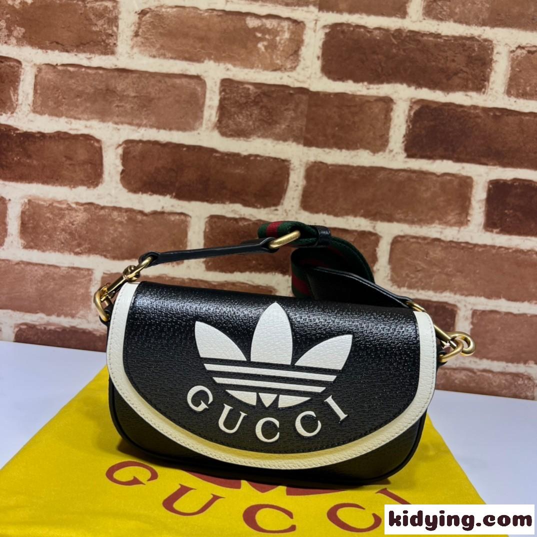 ADIDAS X GUCCI ミニバッグ グッチ バッグ コピー ショルダーバッグ ブラック-2