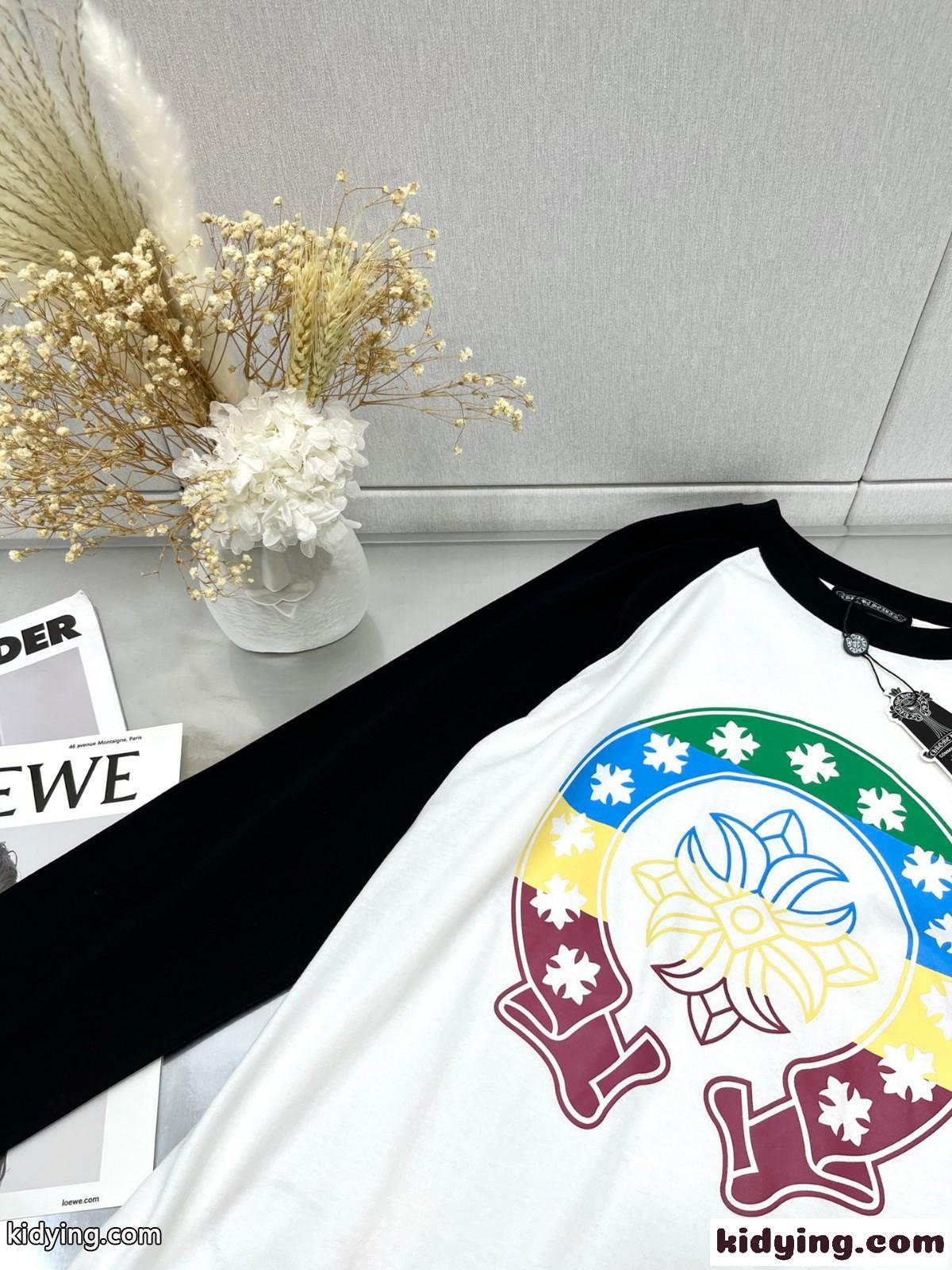 クロムハーツ Tシャツ コピー クルーネック カジュアル 定番 おしゃれ プリント 長袖-3