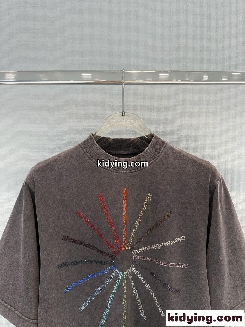 アレキサンダーワング Tシャツ コピー ラインストーン ピンホイール 半袖tシャツ-2