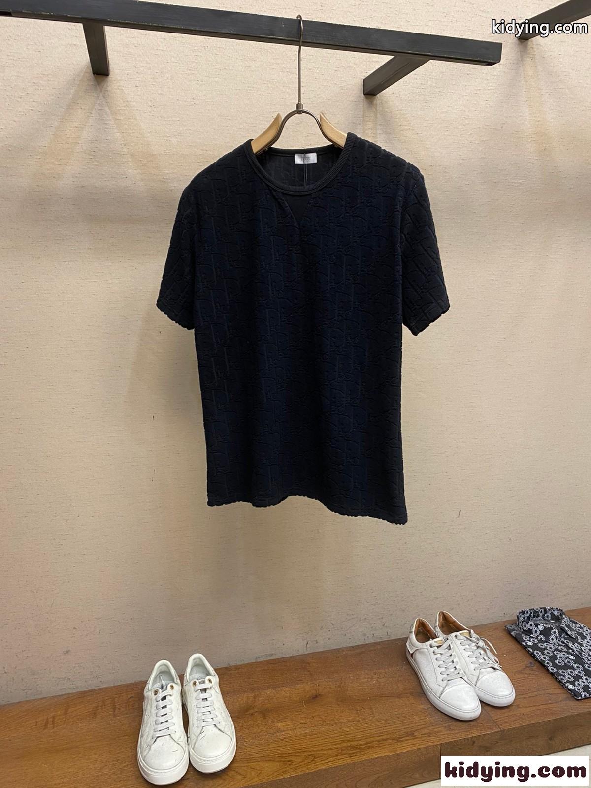 人気 ロゴ ディオール オブリーク Tシャツ クリスチャン・ディオール 半袖Tシャツ コピー ブラック-1