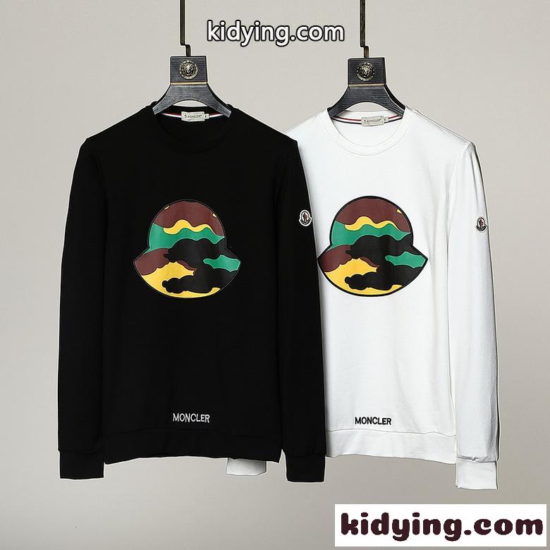 ベーシック ロゴ カジュアル クルーネック モンクレール 長袖tシャツ コピー 合わせやすい トップス ホワイト ブラック-2