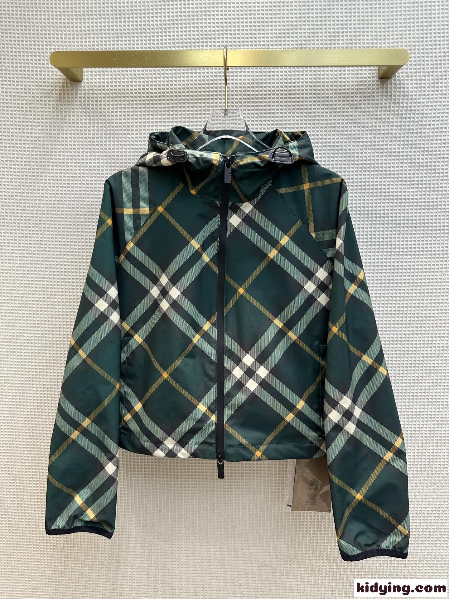 クロップド チェック ライトウェイトジャケット バーバリー ジャケット コピー-1