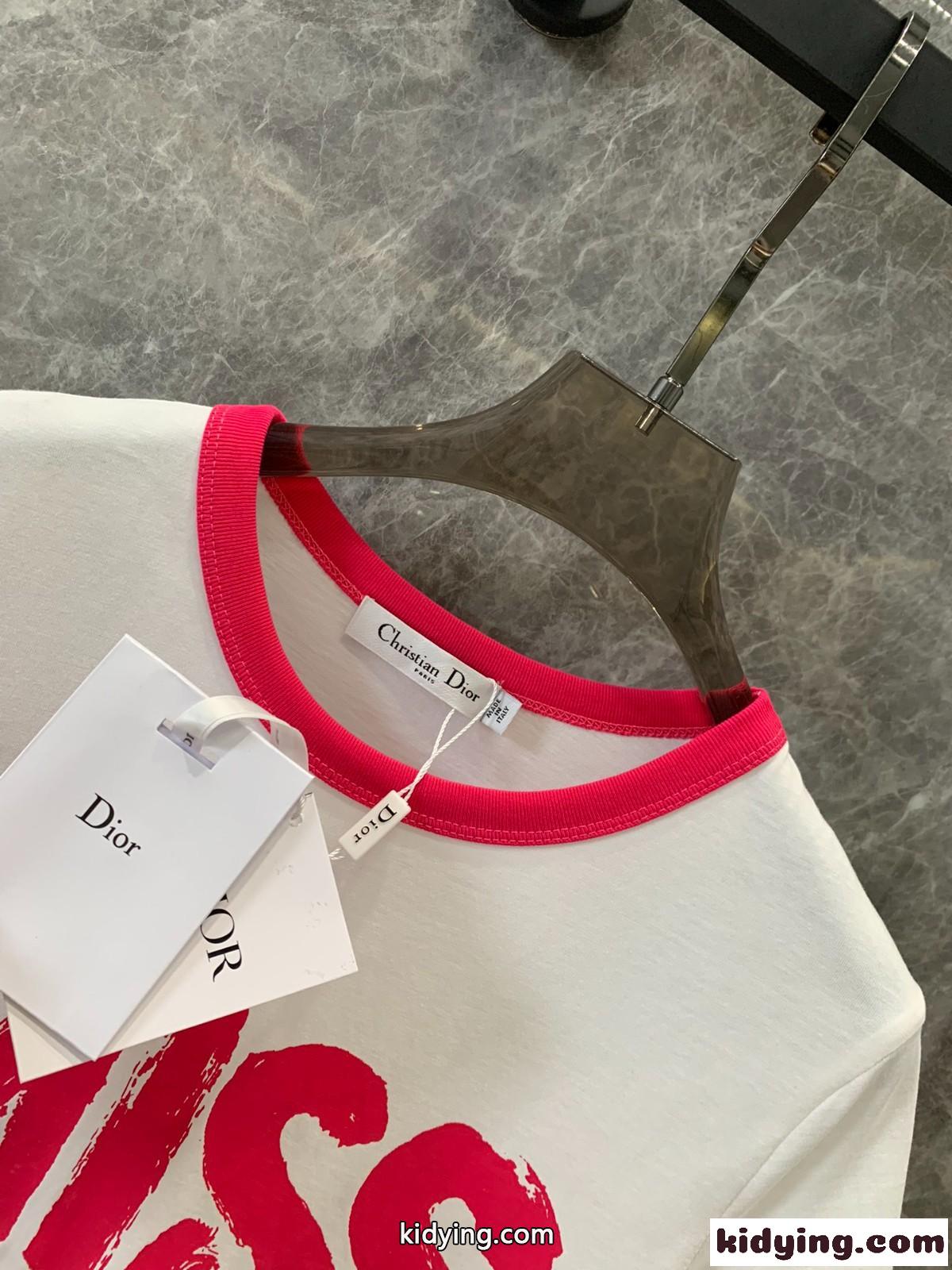 人気 Miss Dior コットン 半袖Tシャツ クリスチャン・ディオール Tシャツ コピー-4
