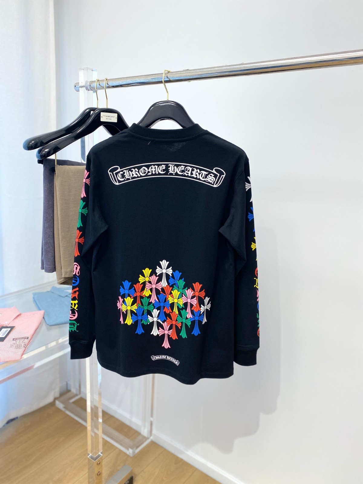 定番 合わせやすい クルーネック 長袖Tシャツ クロムハーツ Tシャツ コピー ブラック-4