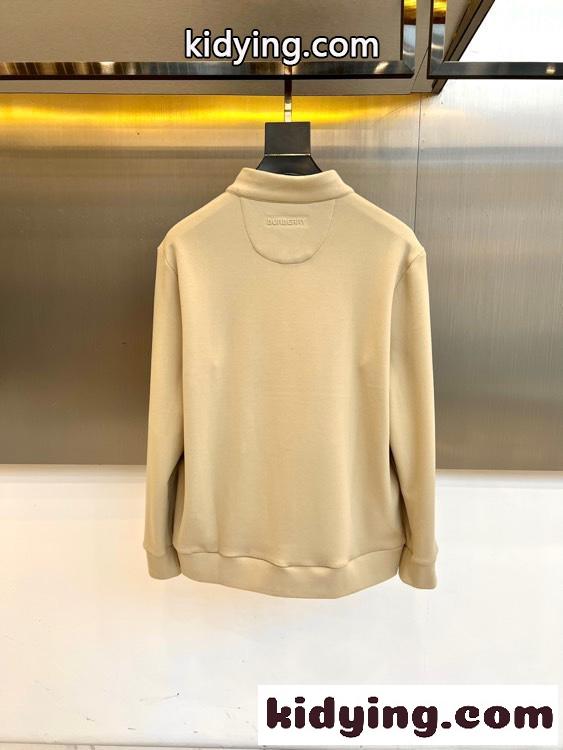 上品 カジュアル ハーフジップ 長袖Tシャツ バーバリー Tシャツ 偽物 ベージュ-3