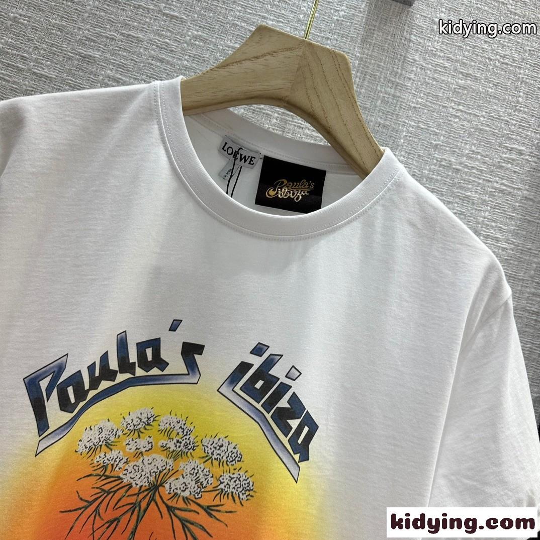 人気 フェンネル Tシャツ コットン ロエベ Tシャツ コピー レディース-1