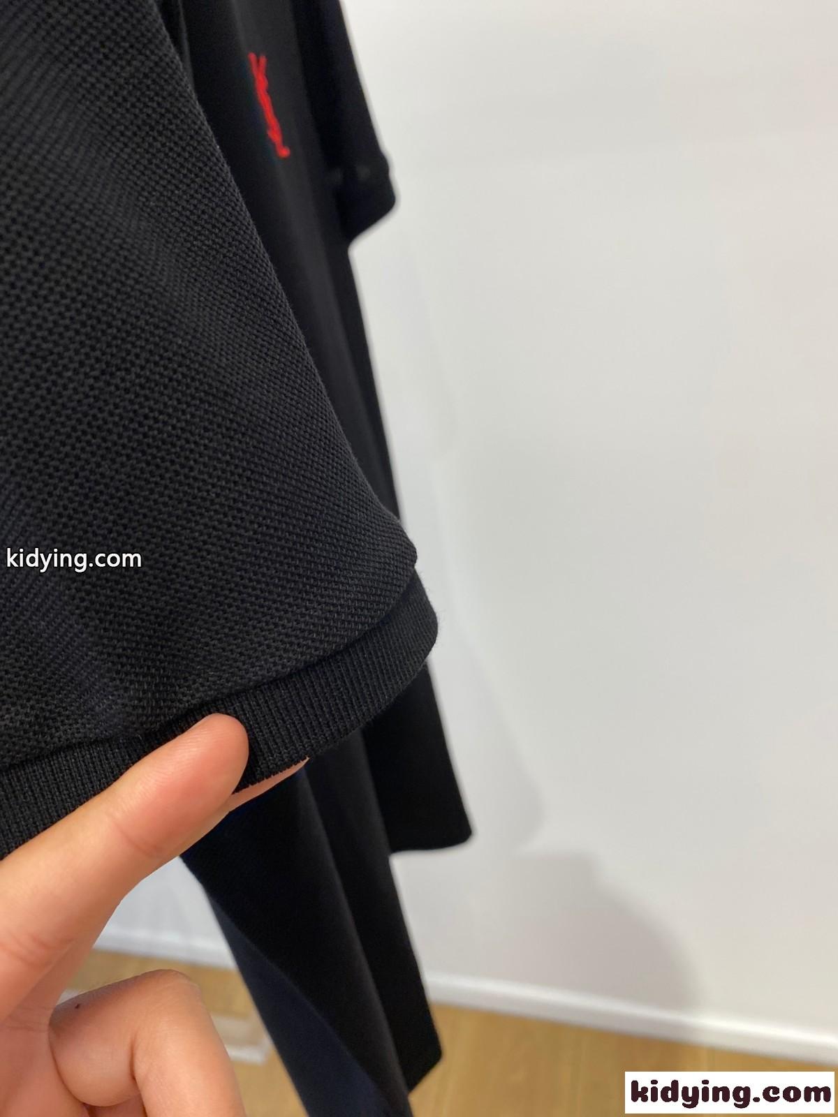 シンプル 合わせやすい コットン イヴ・サンローラン Tシャツ コピー 半袖 ポロシャツ ブラック-3