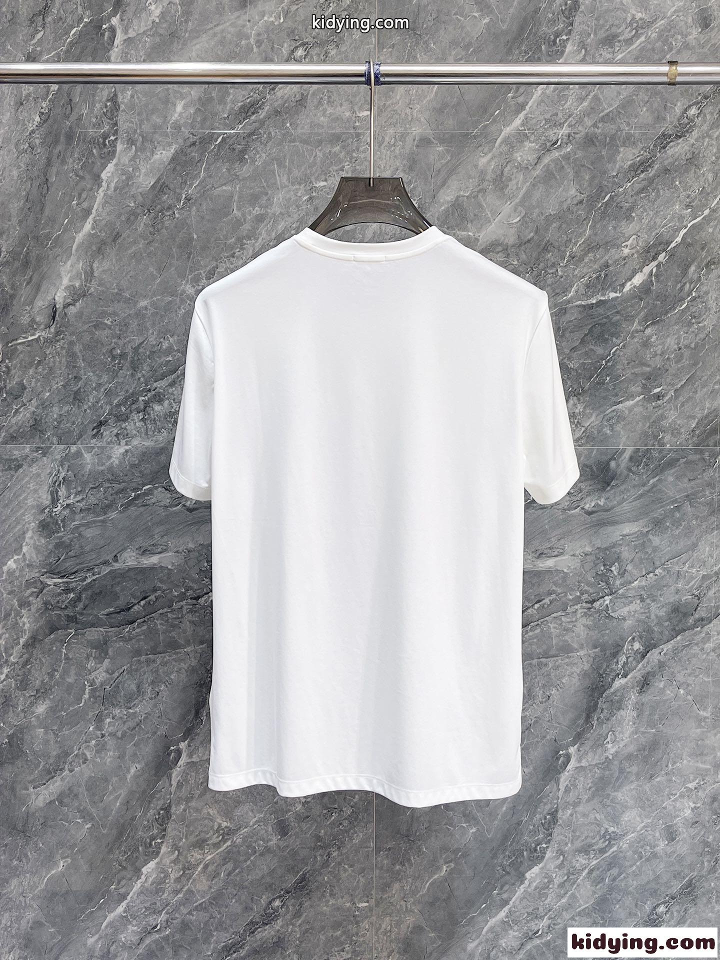 おしゃれ リピートロゴ クルーネック アルマーニ 半袖Tシャツ コピー ホワイト-4