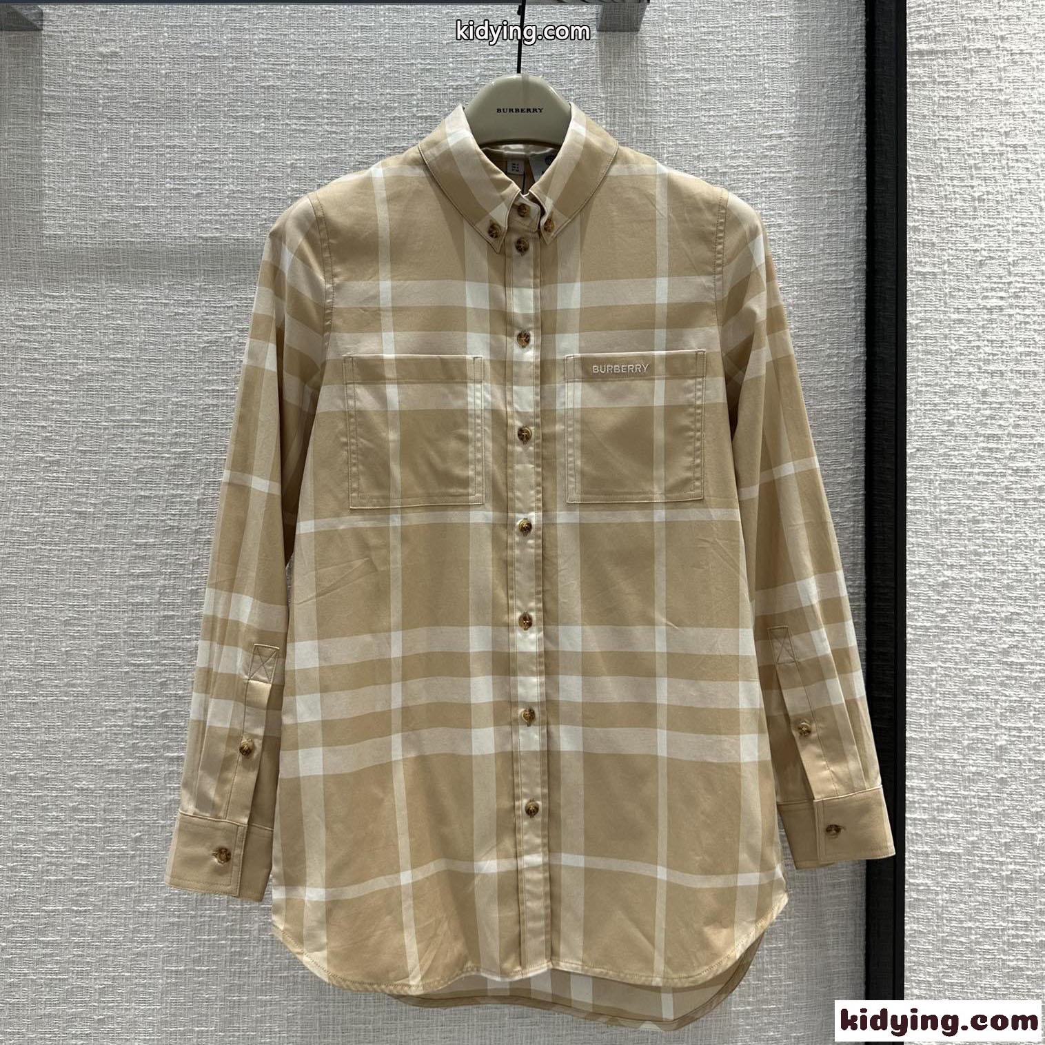 人気 定番 コットン チェック バーバリー シャツ コピー カジュアル ロングスリーブ-1