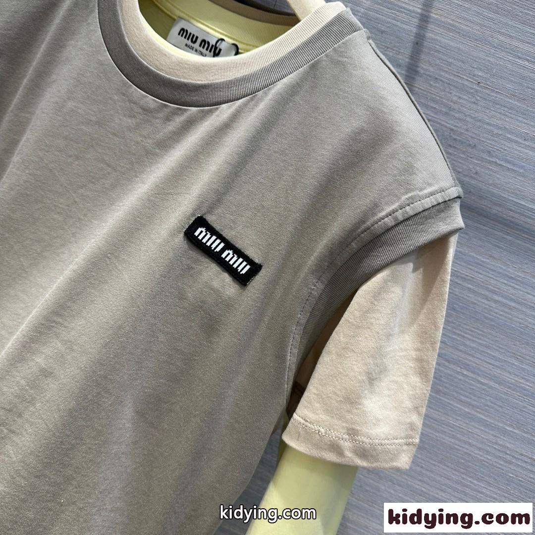 ミュウミュウ Tシャツ コピー 人気 おしゃれ ジャージー Tシャツ 3枚セット-4