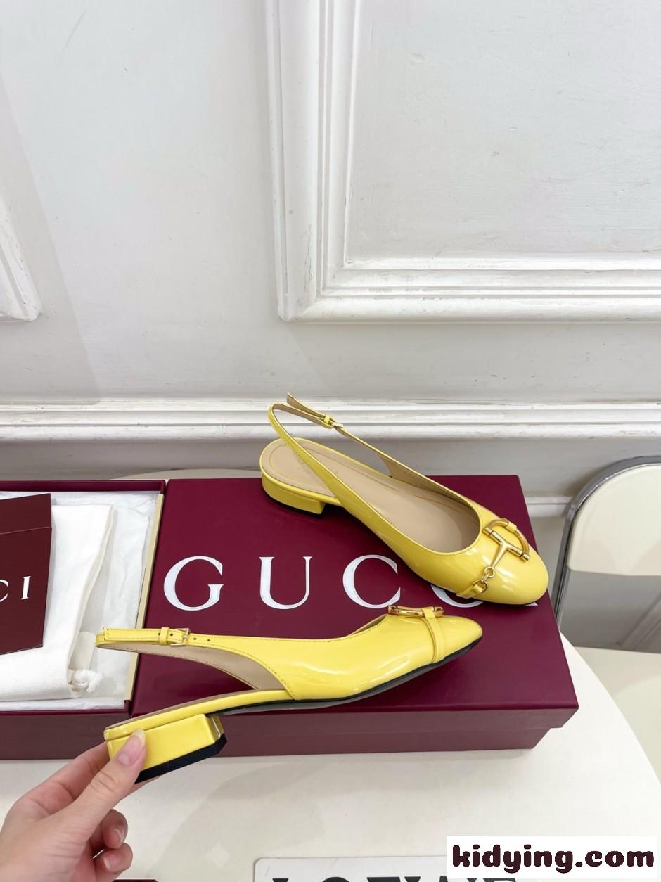 GUCCI ホースビット スリングバック パンプス グッチ パンプス コピー イエロー-4