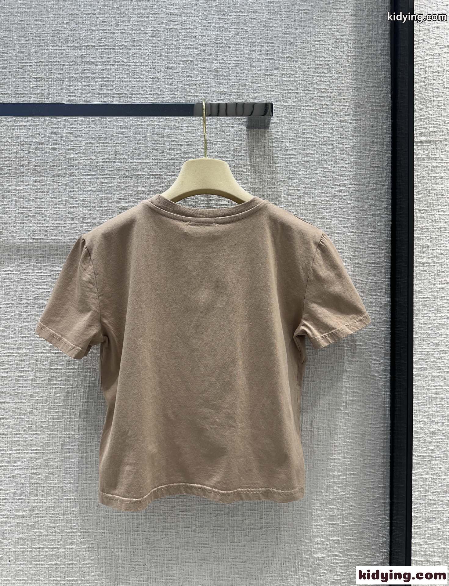 刺繍ロゴ入り コットン 半袖Tシャツ ミュウミュウ Tシャツ コピー-4