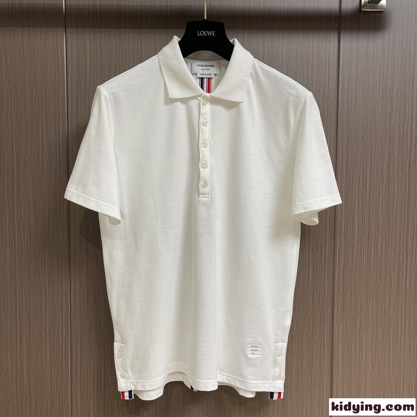 シンプル カジュアル トムブラウン Tシャツ コピー 半袖 ポロシャツ ホワイト-0