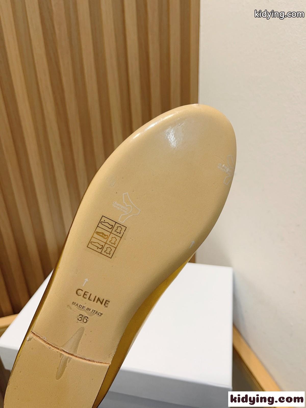CELINE ダブルストラップ メリージェーン バレリーナ セリーヌ コピー ゴールド-3