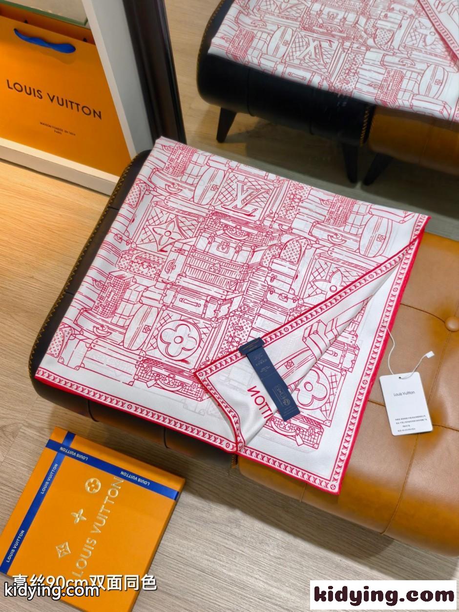ルイ・ヴィトン スカーフ コピー カレ90･マイ LV ラゲージ-4