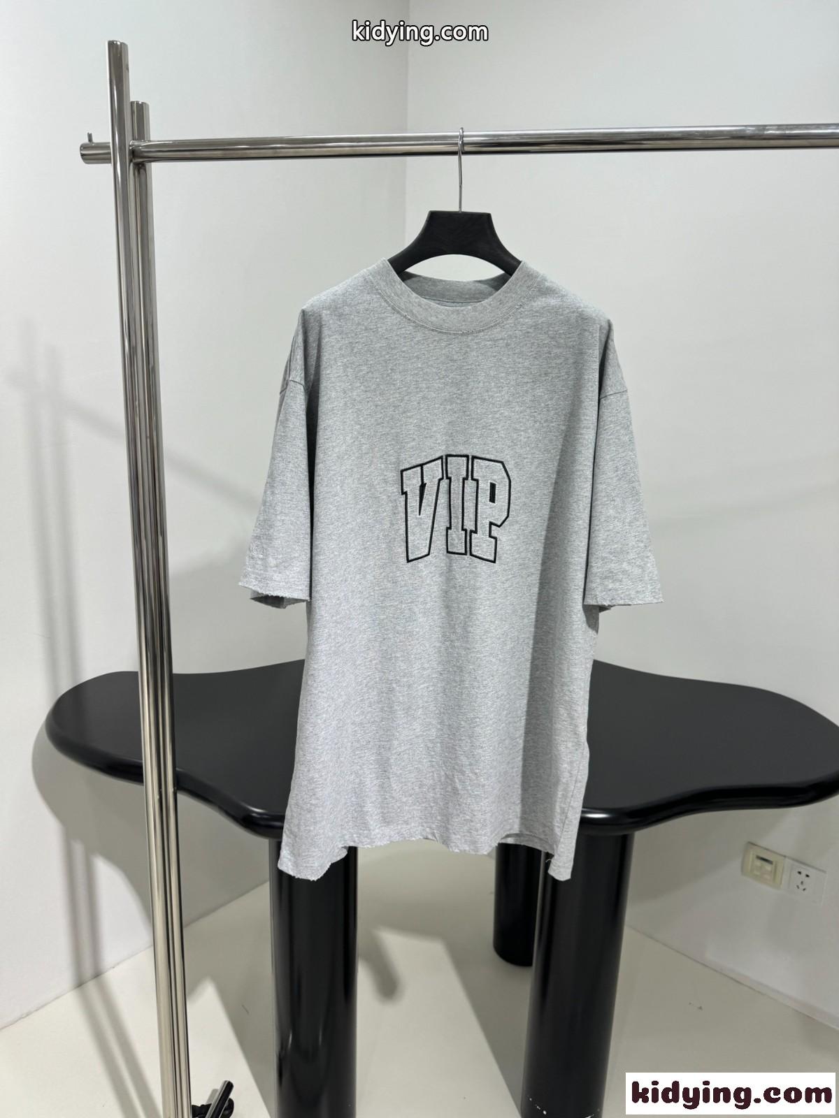 ユニセックス バレンシアガ Tシャツ コピー オーバーサイズ 半袖Tシャツ グレー-1