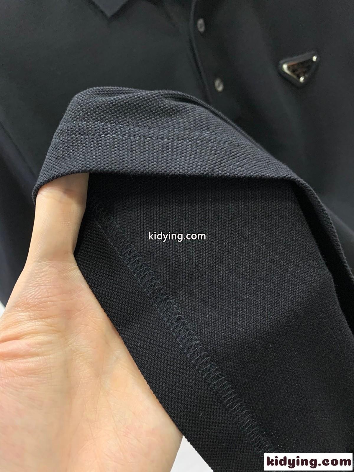 洗練された カジュアル ロゴ プラダ Tシャツ コピー 半袖 コットンピケ ポロシャツ-4