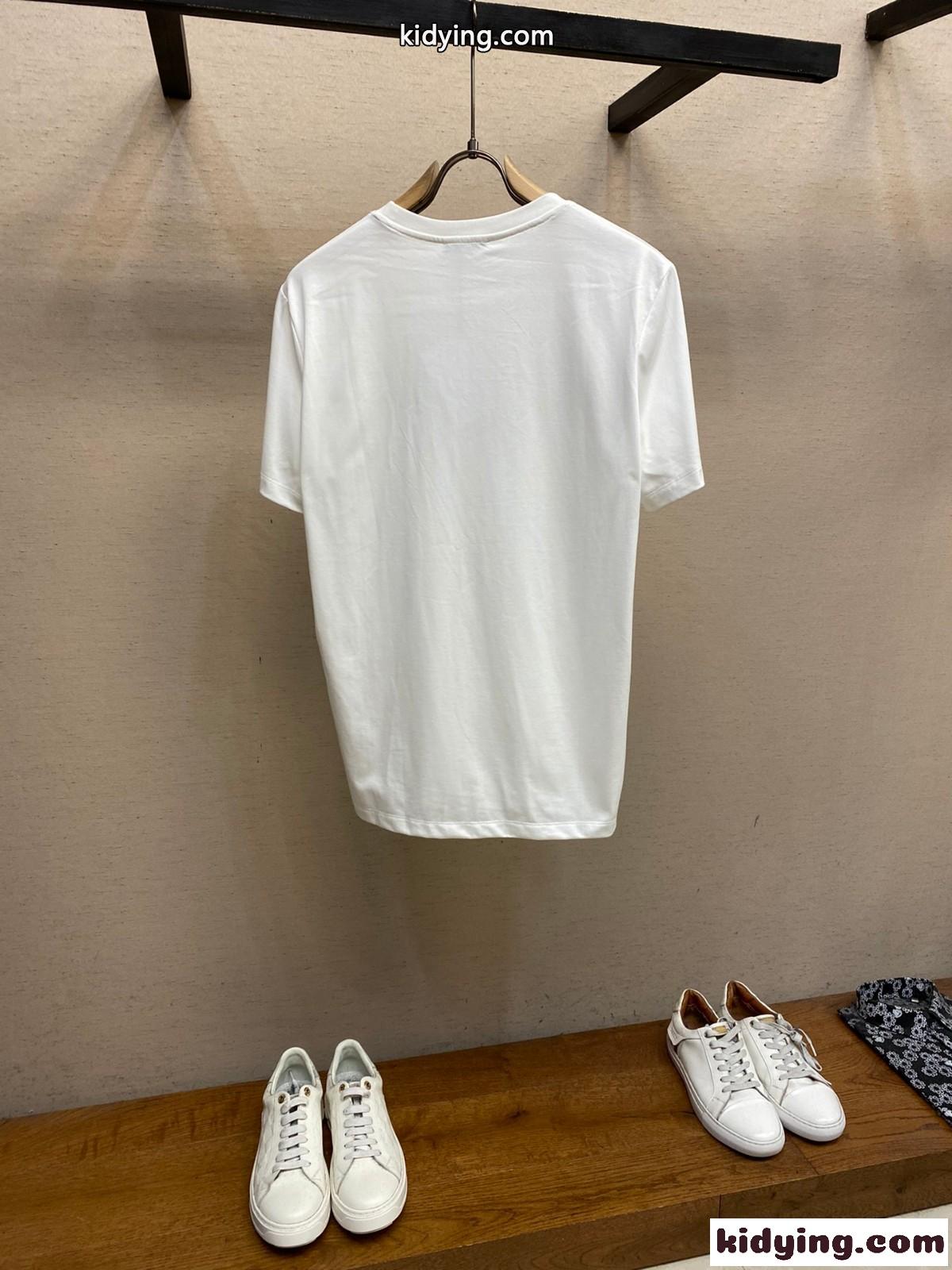 シンプル バルマン Tシャツ コピー ロゴ入り クルーネック 半袖Tシャツ ホワイト-1