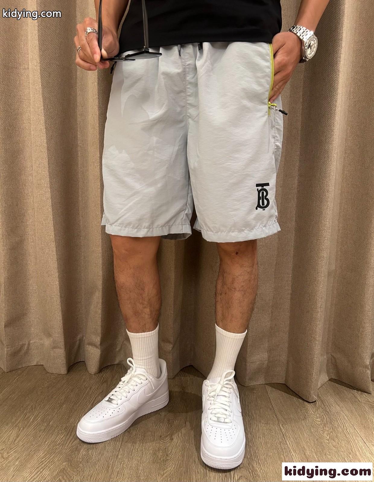 カジュアル リラックス ショートパンツ バーバリー パンツ コピー ライトグレー-3