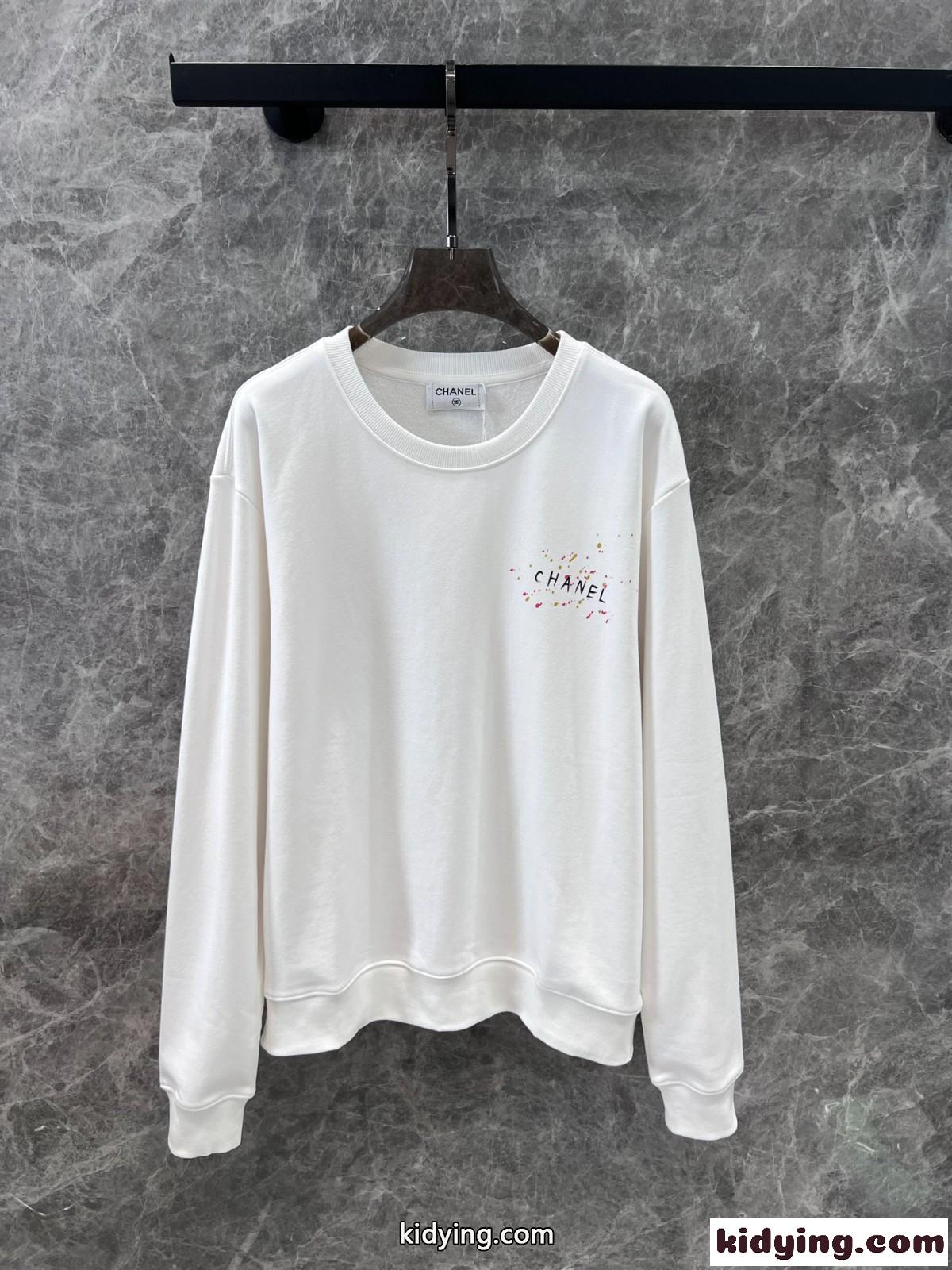 カジュアル プリント コットン スウェットシャツ シャネル Tシャツ コピー ホワイト-1