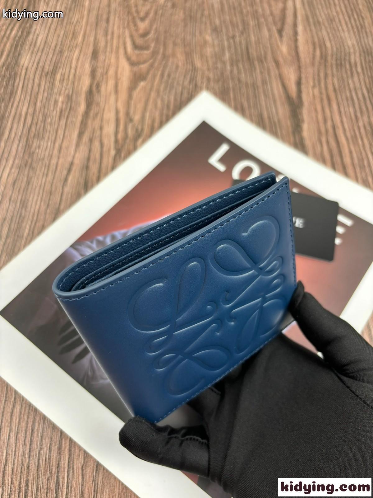 洗練された アナグラム 2つ折り財布 ウォレット ロエベ 財布 コピー ブルー-1