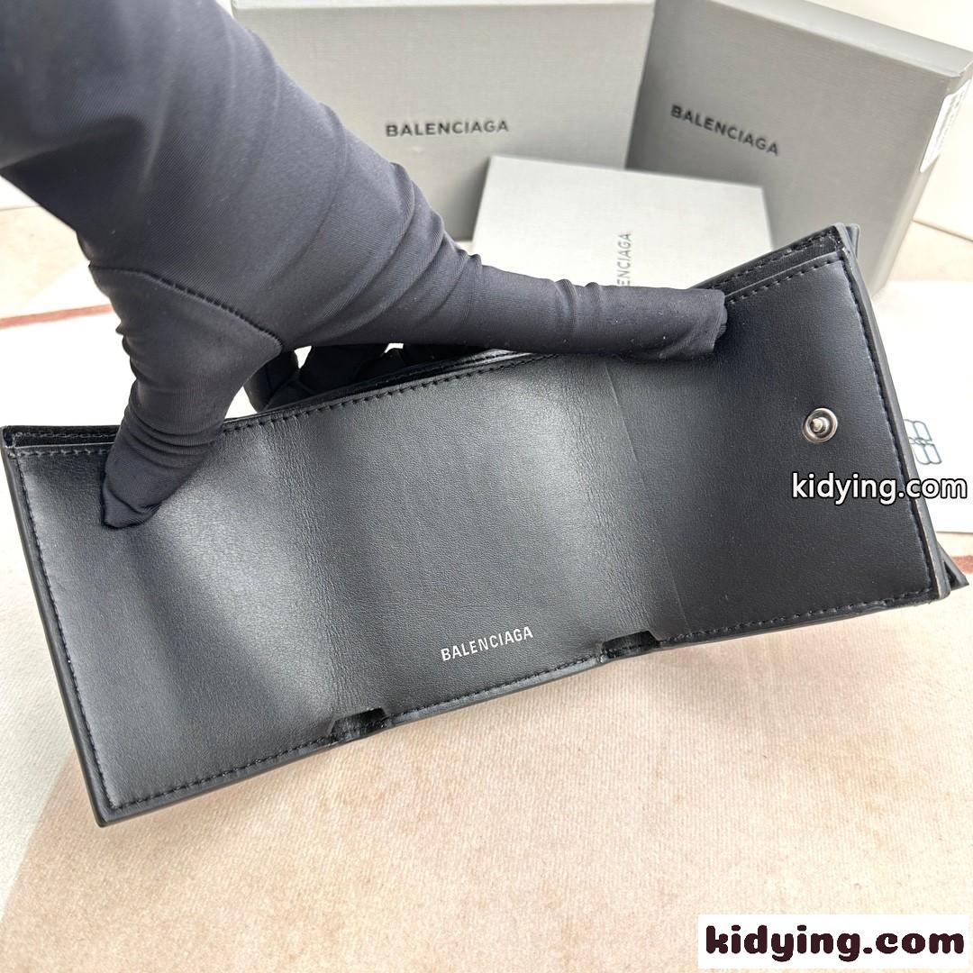 クロコダイルパターン パテントレザー ウォレット バレンシアガ 財布 コピー 三つ折り-3