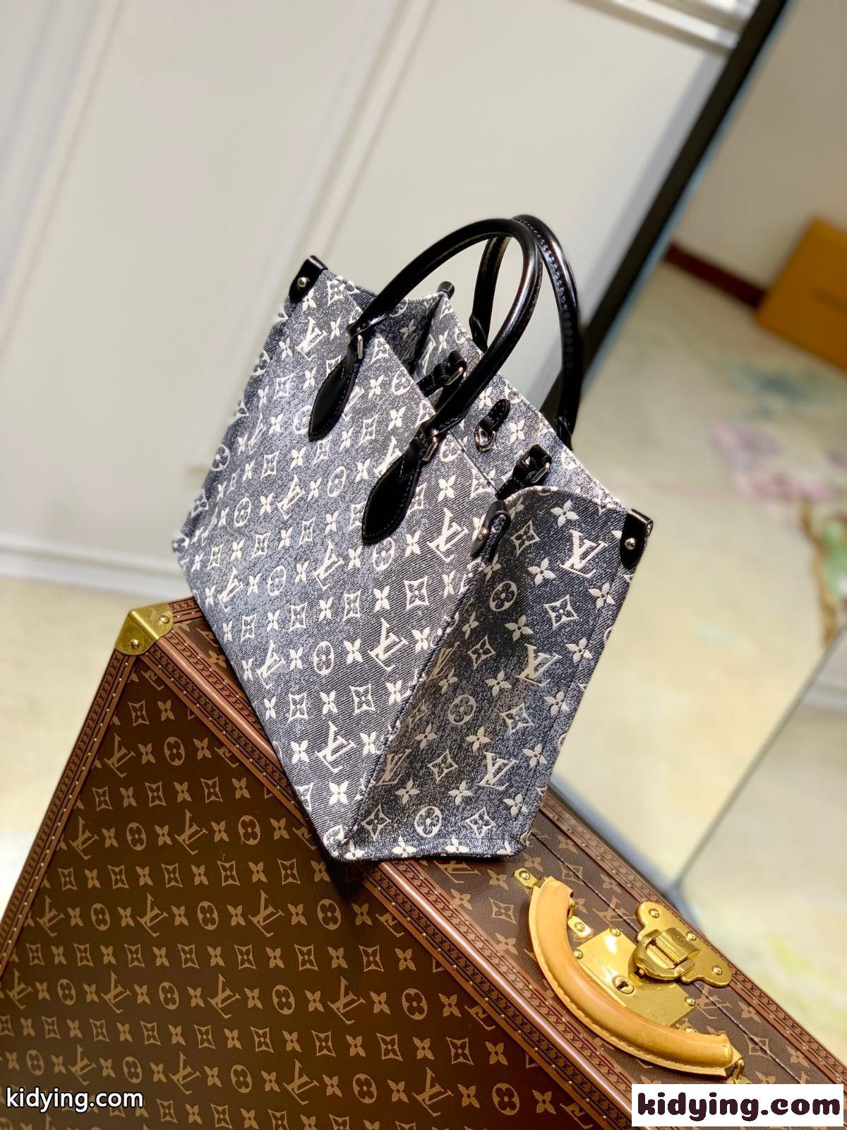 M46448 オンザゴー MM ルイ・ヴィトン バッグ コピー デニム ハンドバッグ-1