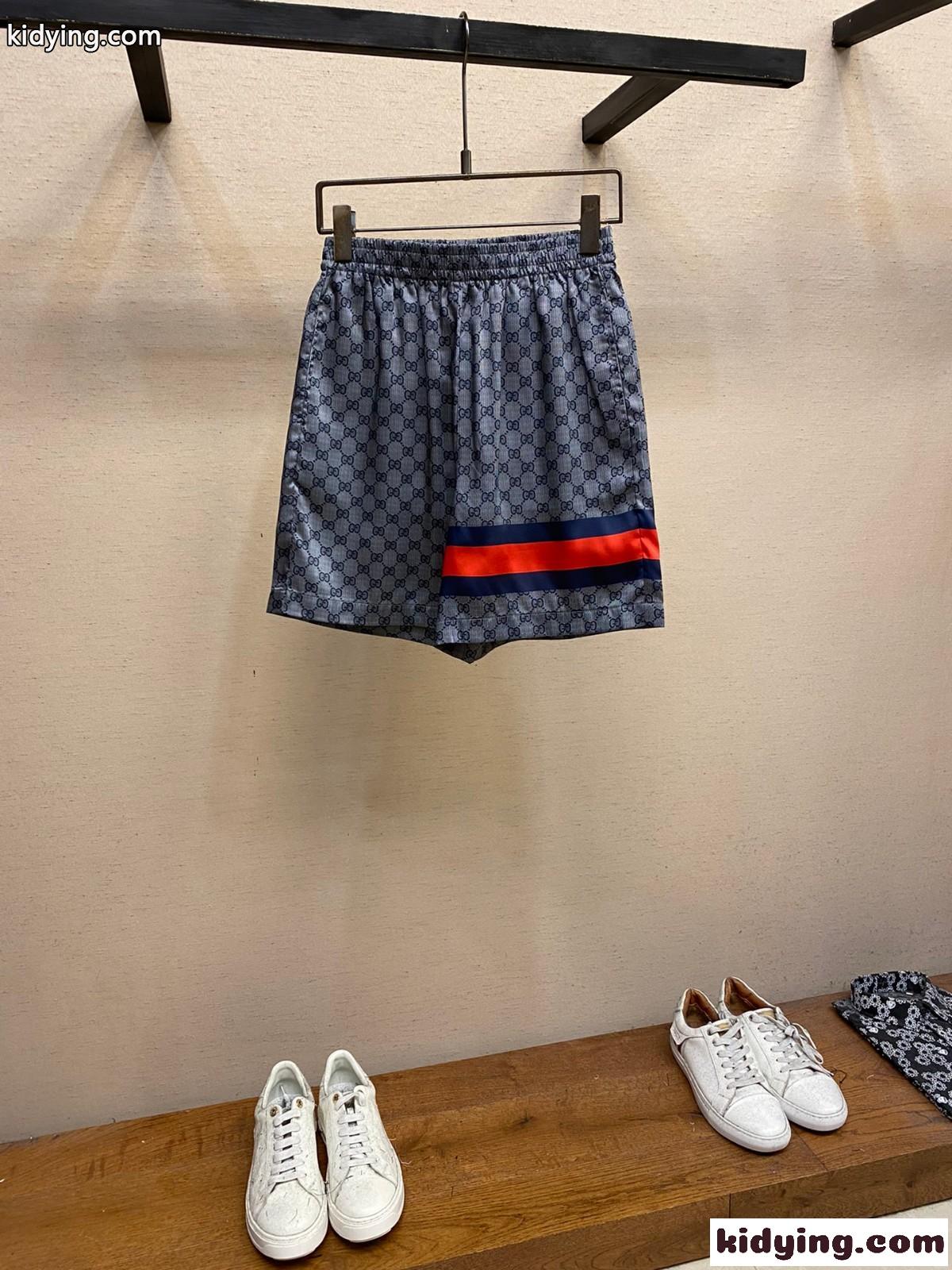 GG 薄手ストレッチ グッチ パンツ コピー メンズ ショートパンツ グレー-0