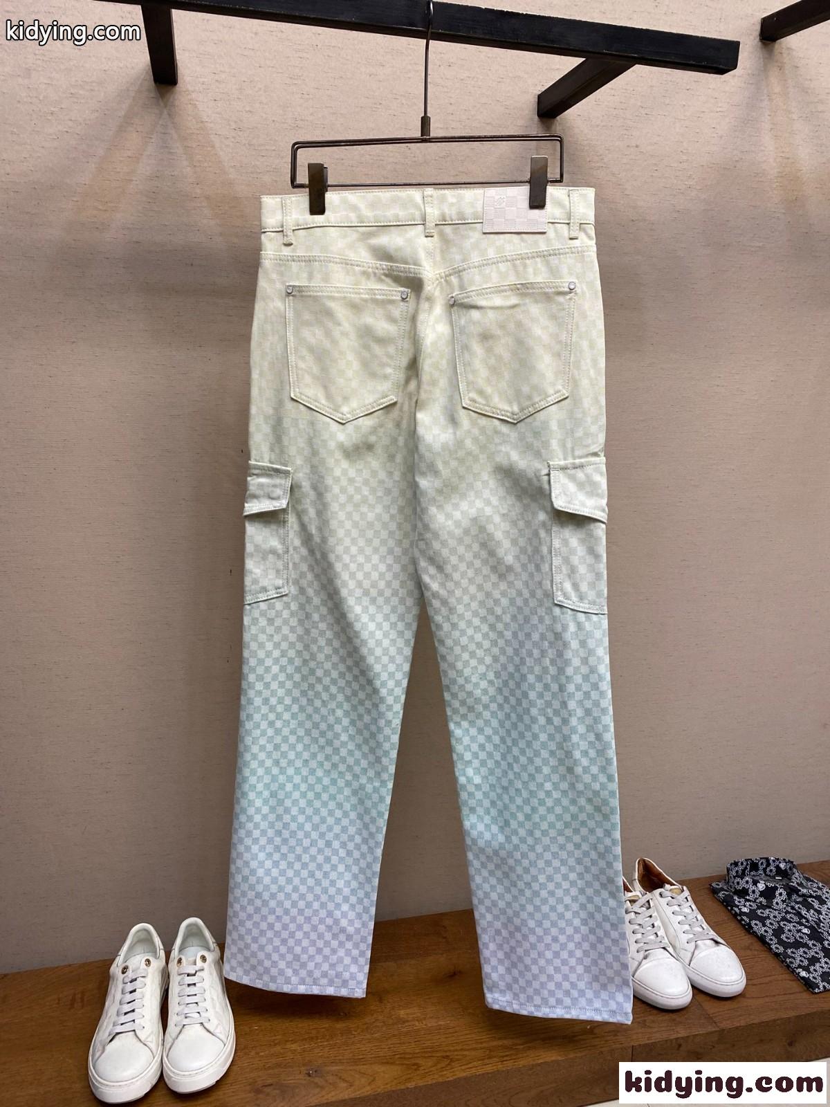 ダミエ グラディエント ジャカードデニムカーゴパンツ ルイ・ヴィトン スーパーコピー-0