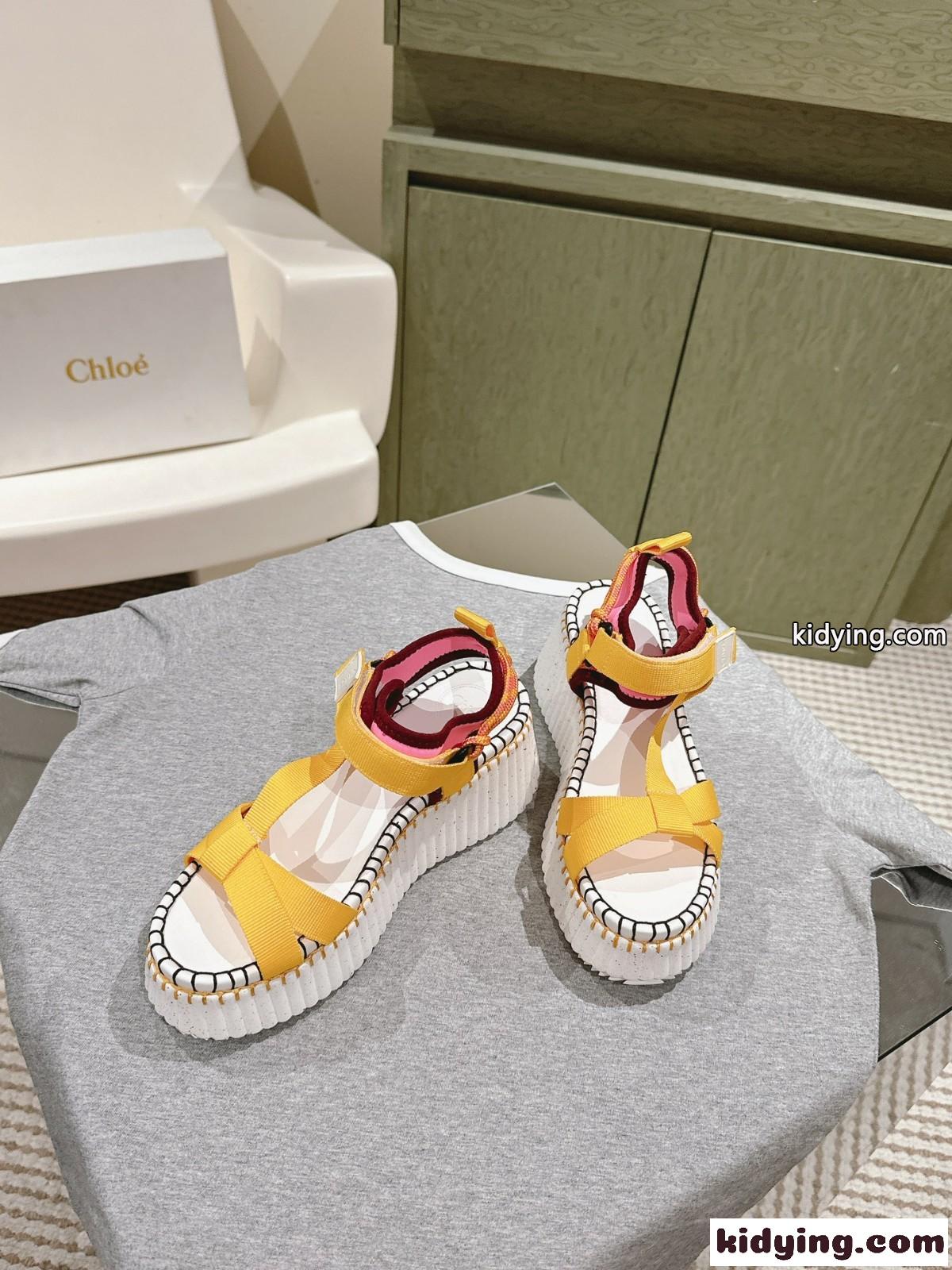 クロエ サンダル スーパーコピー 軽量 カジュアル NAMAウェッジサンダル-1