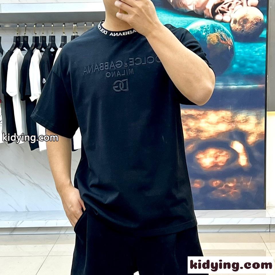 カジュアル ゆったり ロゴ入り ドルチェ&ガッバーナ Tシャツ コピー 半袖Tシャツ ブラック-0