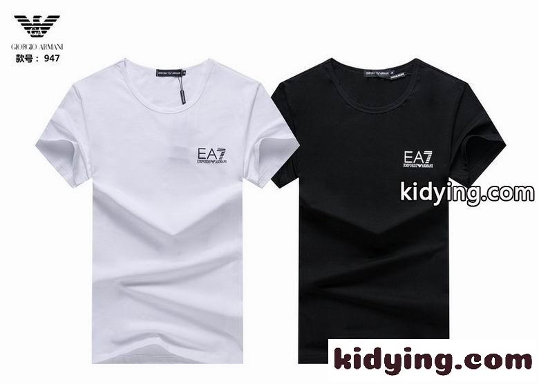 カジュアル シンプル 合わせやすい プリント クールネック アルマーニ 半袖tシャツ メンズ コピー ホワイト ブラック-0