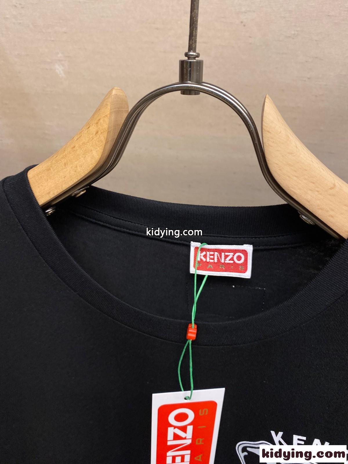 おしゃれ 人気 クルーネック エレファント 半袖Tシャツ メンズ ケンゾー Tシャツ コピー ブラック-0