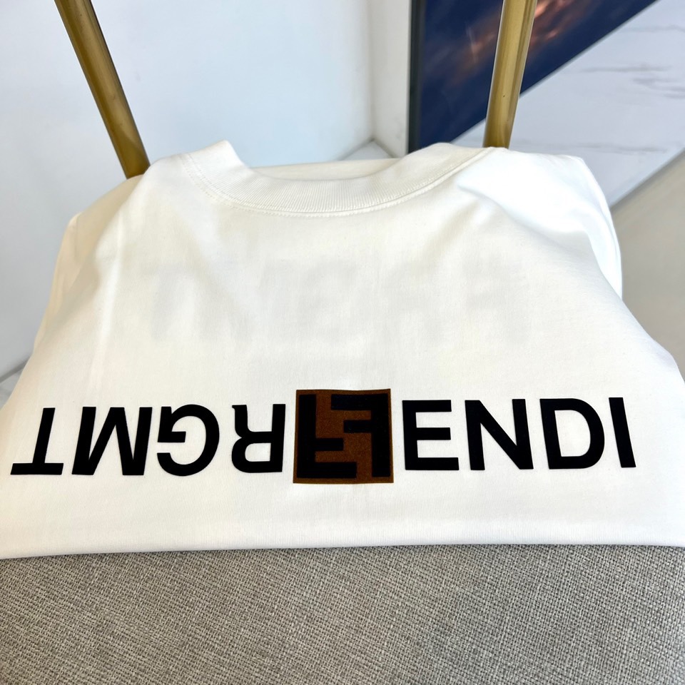 フェンディ Tシャツ コピー カジュアル ゆったり コットン 長袖Tシャツ ホワイト-2