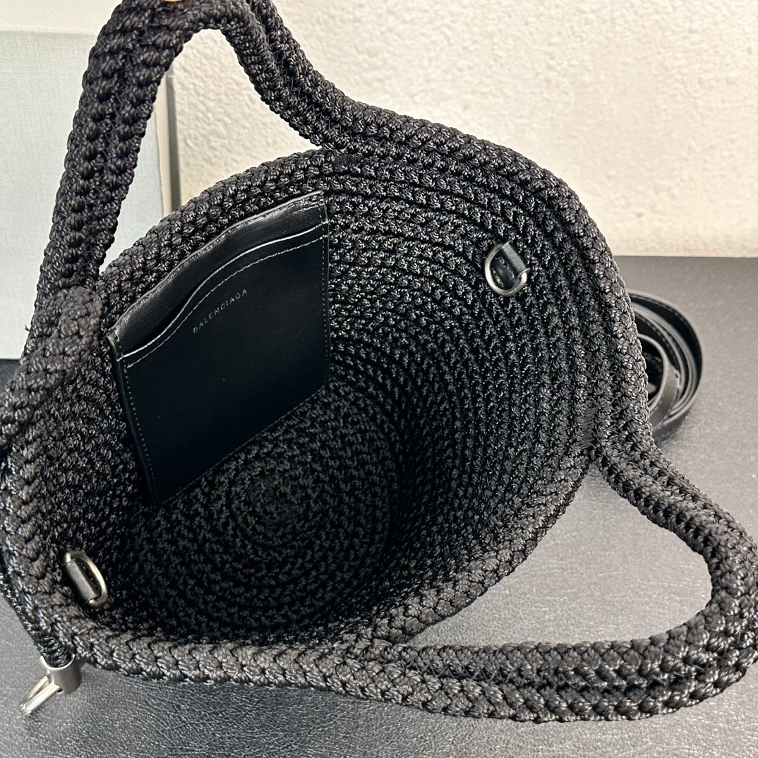 レディース IBIZA スモール ストラップ付きバスケット バレンシアガ バッグ コピー ブラック-3