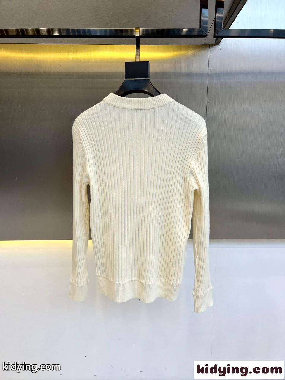 上品 シンプル リブ編み ニット トップス プラダ セーター コピー ホワイト-3