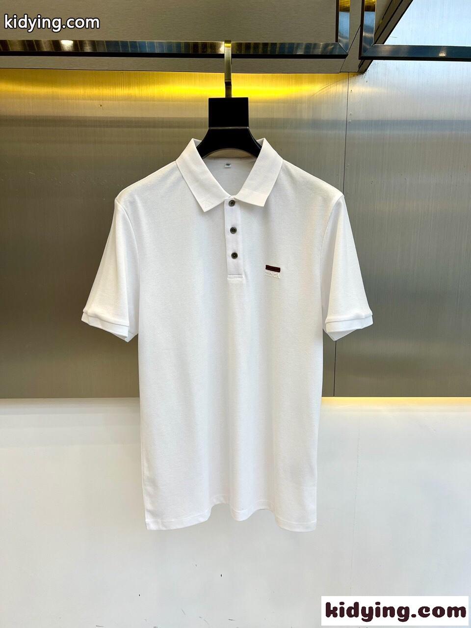 上品 カジュアル エルメネジルド・ゼニア 半袖Tシャツ コピー コットンピケ ポロシャツ ホワイト-0
