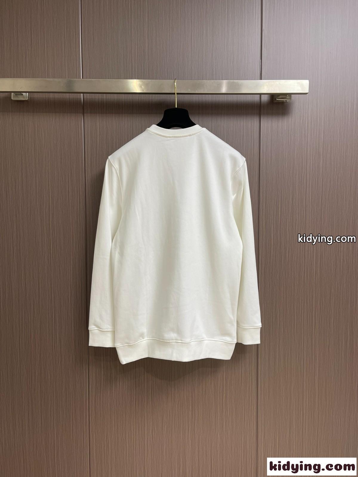 カジュアル ゆったり ロゴプリント ドルチェ&ガッバーナ Tシャツ コピー コットン スウェットシャツ ホワイト-0