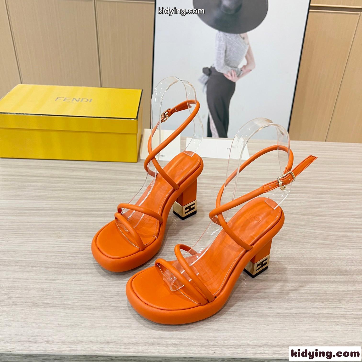 人気 シンプル フェンディ バゲットサンダル コピー レディース オレンジ-1