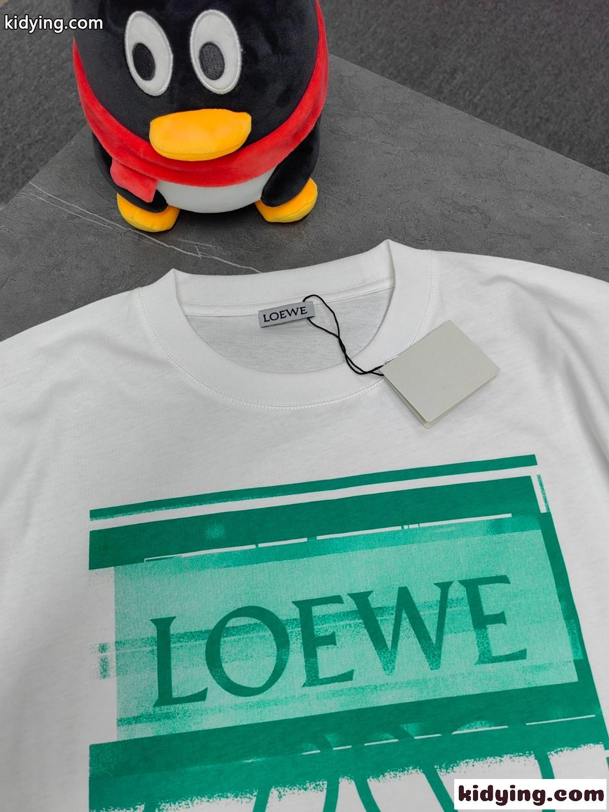 おしゃれ 人気 コットン ロゴ プリント ロエベ tシャツ コピー 半袖 クルーネック 半袖 コットン トップス-4