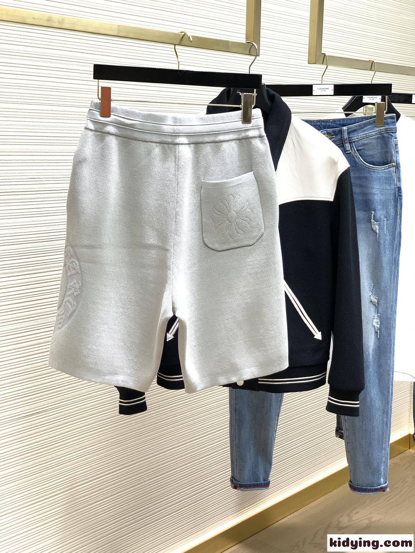 カジュアル リラックス ロゴ入り クロムハーツ パンツ コピー ショートパンツ グレー-4
