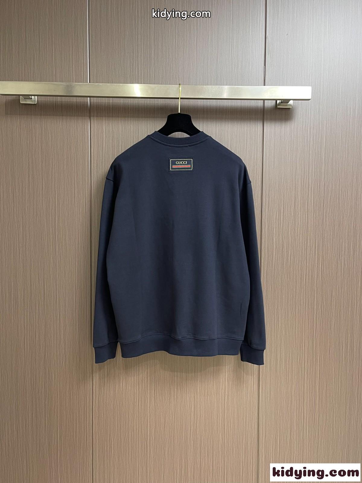 定番 ゆったり グッチ Tシャツ コピー コットン スウェットシャツ クルーネック-0