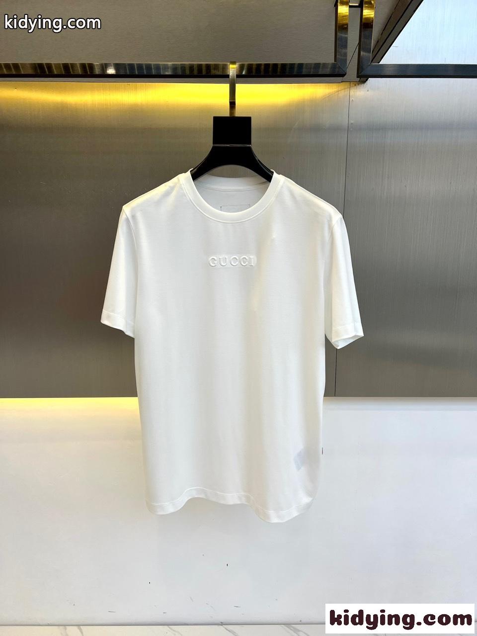 シンプル ロゴ グッチ Tシャツ コピー コットンジャージー 半袖Tシャツ ホワイト-0