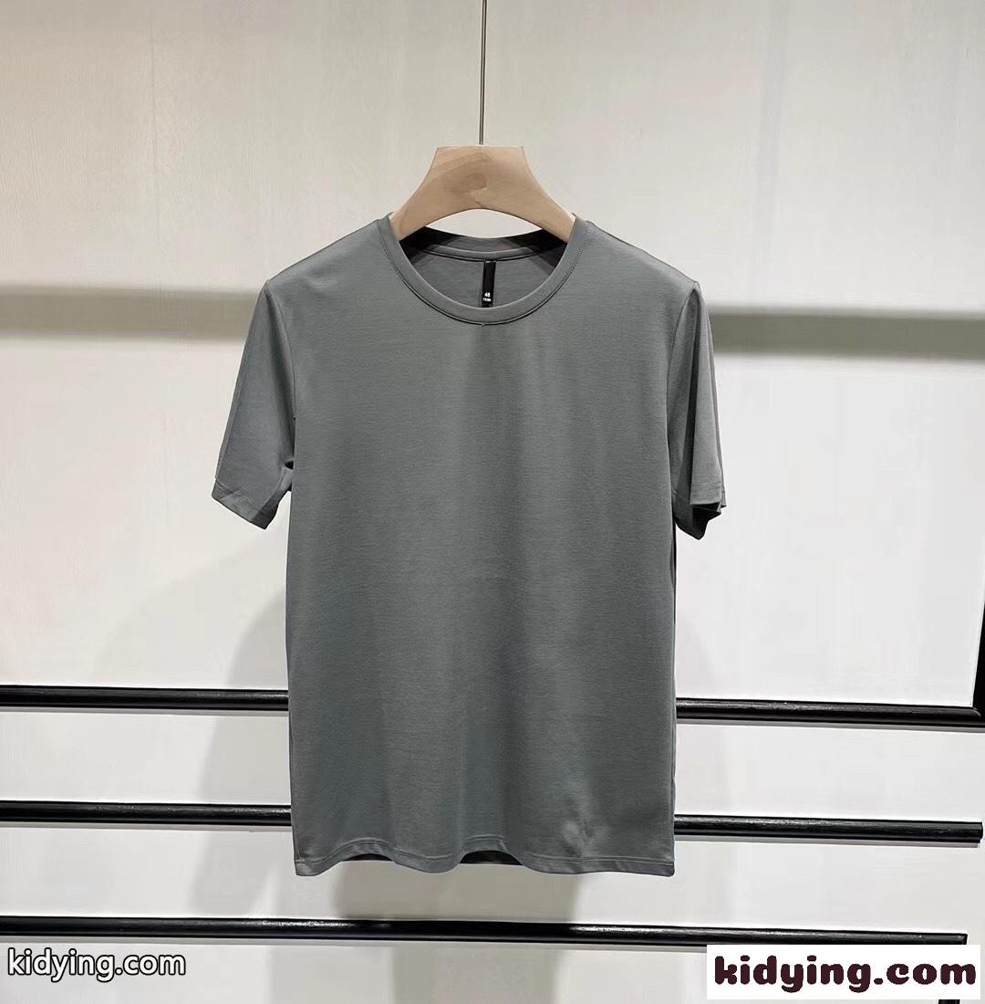 3色あり シンプル 柔らかい 無地 クルーネック アルマーニ tシャツ コピー 半袖 着心地抜群 春夏 トップス-1