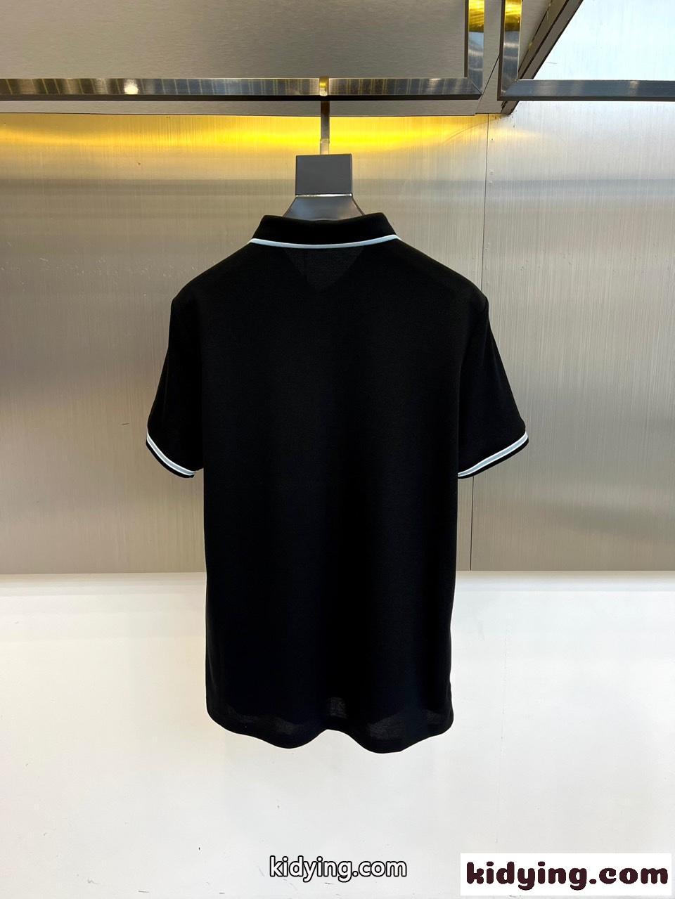 カジュアル 定番 コットンピケ ポロシャツ ロエベ Tシャツ 偽物 半袖 ブラック-4