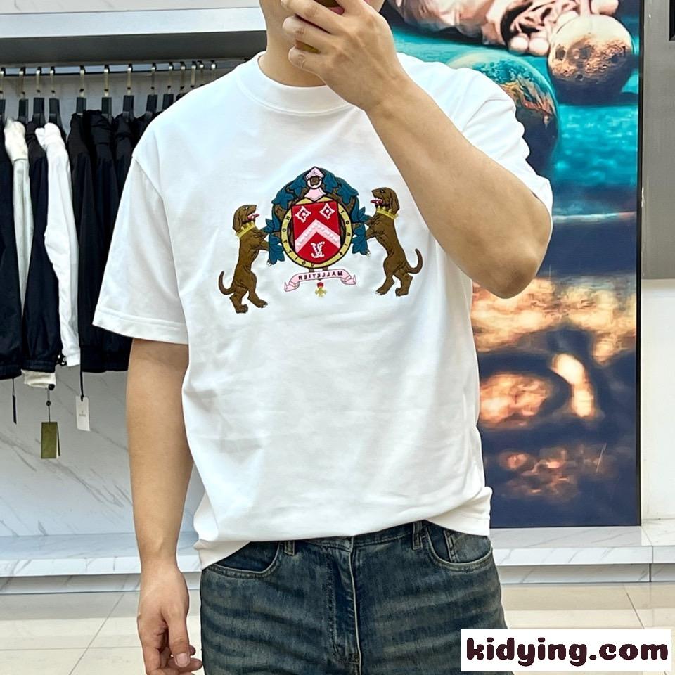 エンベリッシュドコットンTシャツ ルイ・ヴィトン Tシャツ コピー ホワイト-1