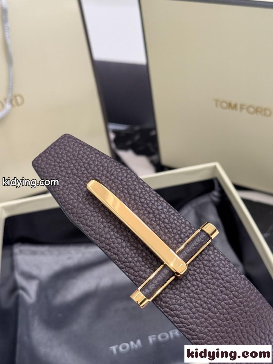 トムフォード ベルト 偽物 ロゴバックル レザー リバーシブルベルト-0