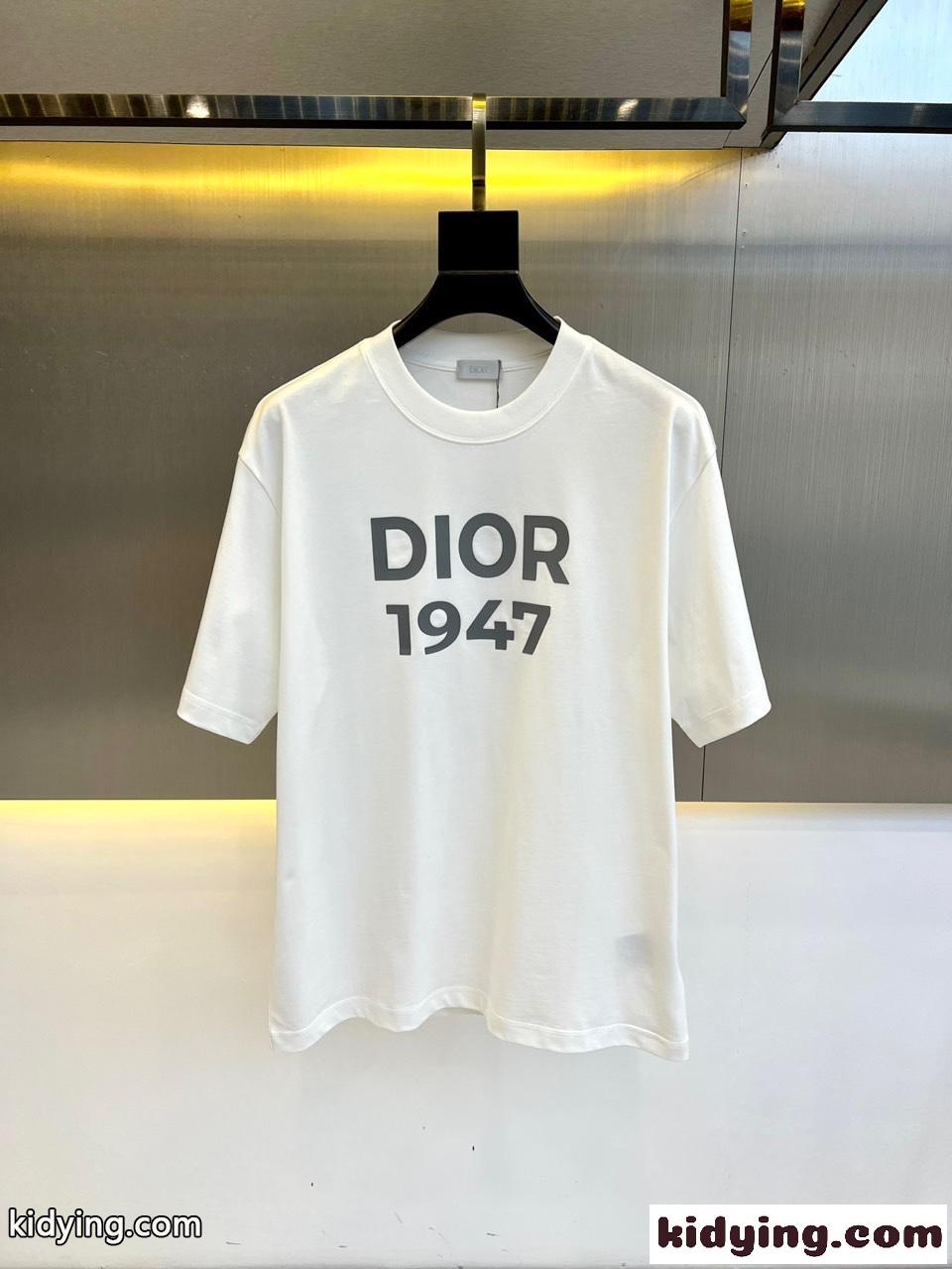 定番 カジュアル ロゴ入り 半袖Tシャツ クリスチャン・ディオール Tシャツ コピー ホワイト-0