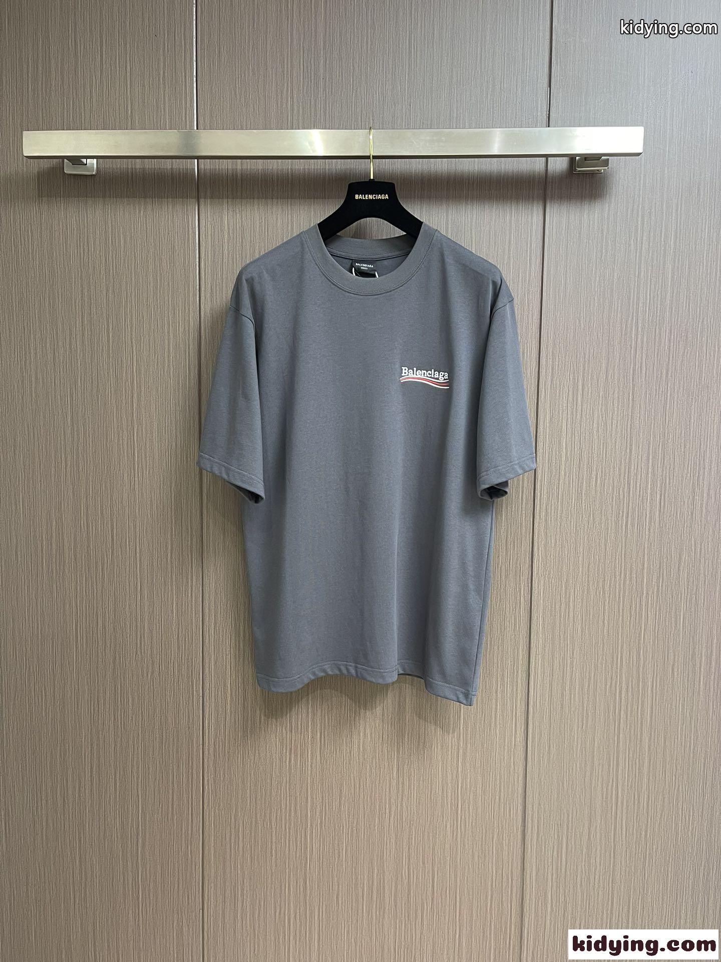 人気 POLITICAL CAMPAIGN 半袖Tシャツ バレンシアガ Tシャツ コピー グレー-0