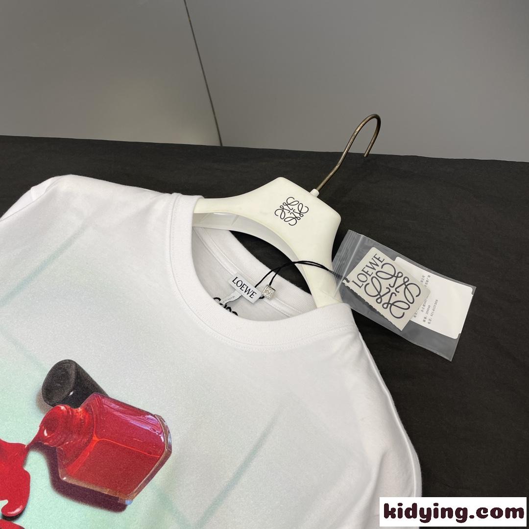 流行り ゆったり 体型カバー ユニセックス ロエベ tシャツ コピー 春夏 プリント コットン 着心地いい カジュアル-4
